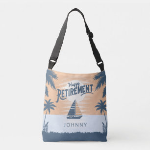 Zeilboot in zonsondergang pensioen crossbody tas