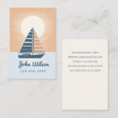 Zeilboot in zonsondergang visitekaartje (Voorkant / Achterkant)