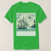  zeilboot kaart t-shirt (Design voorkant)