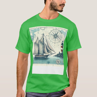  zeilboot kaart t-shirt