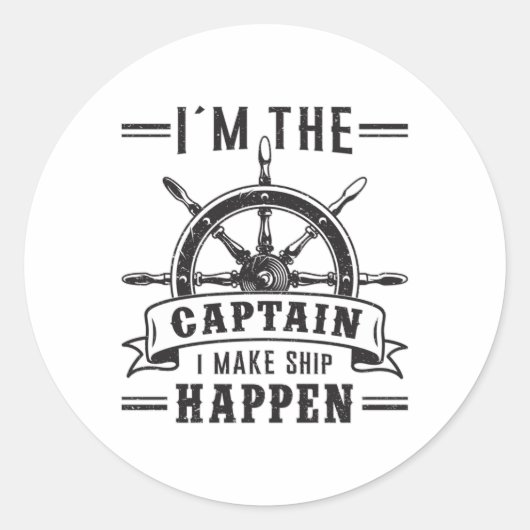 Zeilboot Kapitein Sailor Grappig cadeau idee Ronde Sticker (Voorkant)