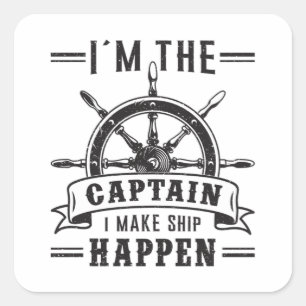 Zeilboot Kapitein Sailor Grappig cadeau idee Vierkante Sticker
