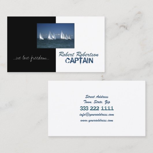 Zeilboot Kapitein Schip Nautische Kaart Visitekaartje (Voorkant / Achterkant)