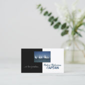 Zeilboot Kapitein Schip Nautische Kaart Visitekaartje (Staand voorkant)