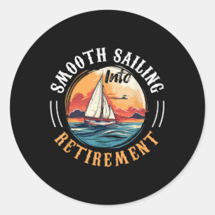 Zeilboot Kapitein Smooth zeilen in pensioen Ronde Sticker