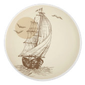  zeilboot keramische knop (Voorkant)