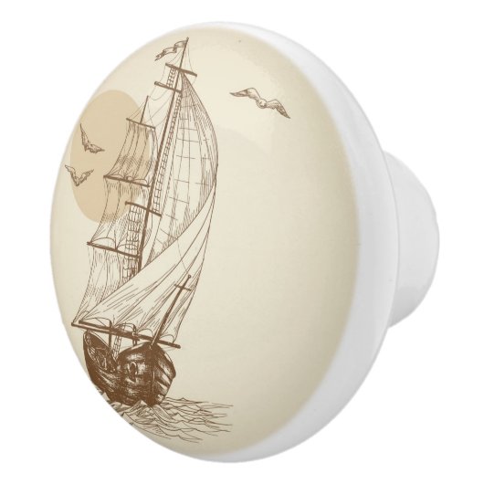  zeilboot keramische knop (Rechts)