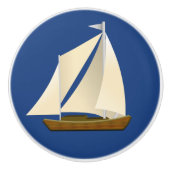 Zeilboot Keramische Knop (Voorkant)