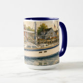 Zeilboot koffiemok 15oz. mok (Voorkant rechts)