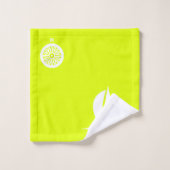 zeilboot & kompas in neon geel bad handdoek (Wasdoekje)
