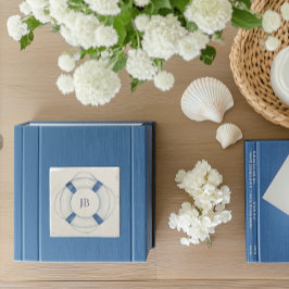 Zeilboot Life Ring Monogrammed Stenen Onderzetter