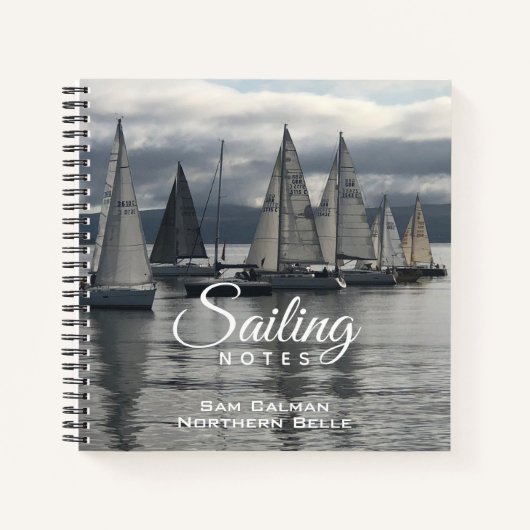Zeilboot logboek met naam van de eigenaar notitieboek (Voorkant)