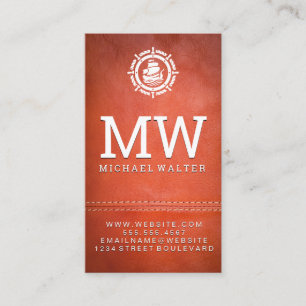 Zeilboot Logo   leer   dubbel gestikt Visitekaartje