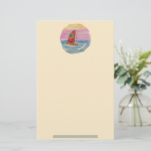 zeilboot Loose Rigging Stationery Briefpapier (Staand voorkant)