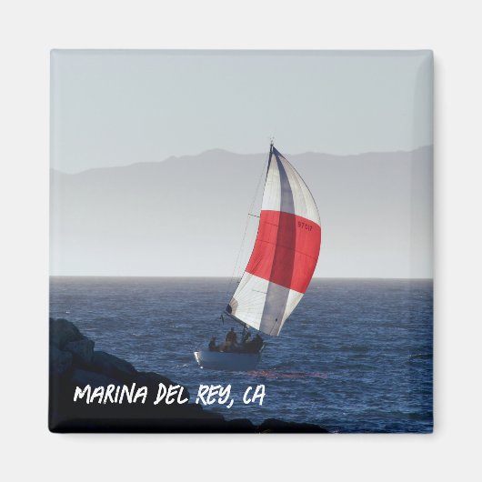Zeilboot - Marina Del Rey, CA Magneet (Voorkant)