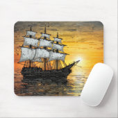 Zeilboot Marine Art Decor Verf Muismat (Met muis)