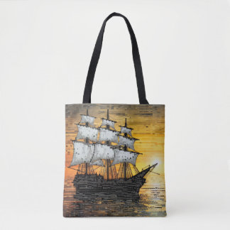 Zeilboot Marine Art Decor Verf Tote Bag