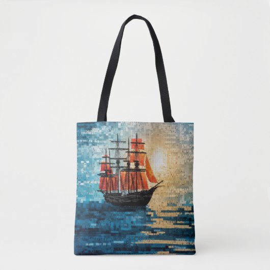 Zeilboot Marine Art Decor Verf Tote Bag (Voorkant)