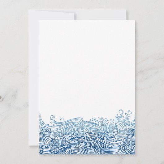 Zeilboot Marine Blue Wedding Repetitie Diner Kaart (Achterkant)