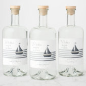 Zeilboot maritieme gepersonaliseerde bruiloft likeurfles etiket (Flessen)
