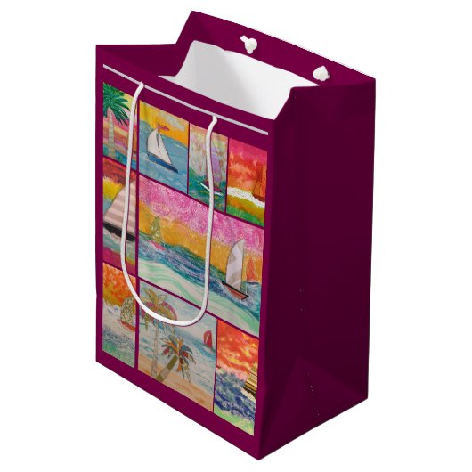 Zeilboot  medium cadeauzakje (Voorkant Gekanteld)