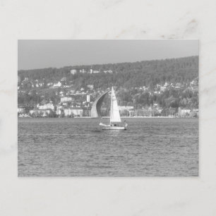 Zeilboot Meer van Zürich Feestdagenkaart