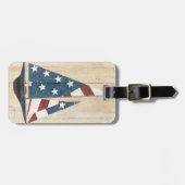 Zeilboot met Amerikaanse vlag Bagagelabel (Voorkant horizontaal)