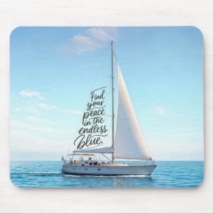 Zeilboot met een Inspirerende Spreuk Muismat