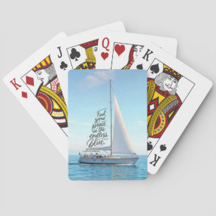 Zeilboot met een Inspirerende Spreuk Pokerkaarten
