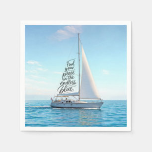 Zeilboot met een Inspirerende Spreuk Servet