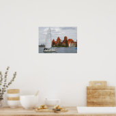 Zeilboot met eilandkasteel aan het Galve-meer, Poster (Keuken)