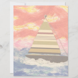 zeilboot met gestript zeilplakpapier