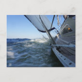 Zeilboot met lege horizon voor avontuur. briefkaart (Voorkant)