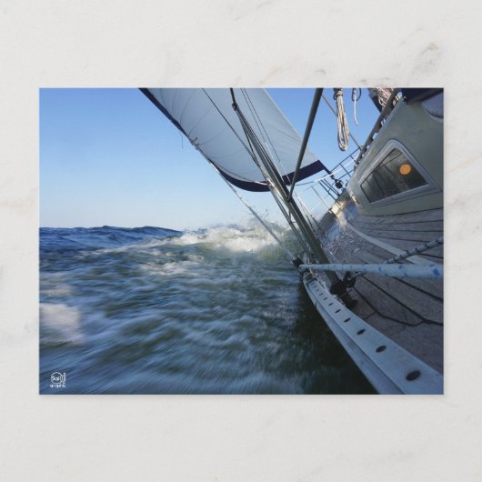 Zeilboot met lege horizon voor avontuur. briefkaart (Voorkant)