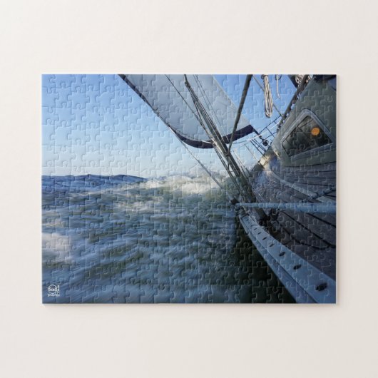 Zeilboot met lege horizon voor avontuur. legpuzzel (Horizontaal)