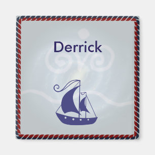 Zeilboot met Lijst Rope Gepersonaliseerd Magneet