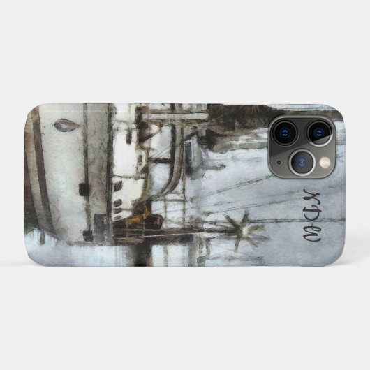 Zeilboot met monogram Case-Mate iPhone case (Achterkant (horizontaal))