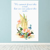 Zeilboot met Motivatie Quote Canvas Afdruk (Insitu (Houten vloer))