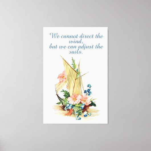 Zeilboot met Motivatie Quote Canvas Afdruk (Voorkant)
