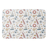 Zeilboot met Nautical Ocean Anchor Compass Roos Badmat (Voorkant)