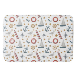 Zeilboot met Nautical Ocean Anchor Compass Roos Badmat