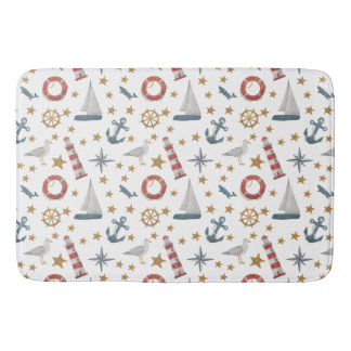 Zeilboot met Nautical Ocean Anchor Compass Roos Badmat