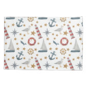 Zeilboot met Nautical Ocean Anchor Compass Roos Kussensloop (Achterkant)