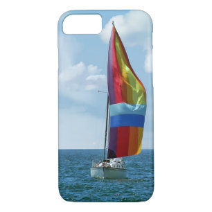 zeilboot met regenboogspinner 	iPhone 8/7 hoesje