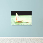 Zeilboot met rubberbootje omwikkeld canvas (Insitu (Houten vloer))