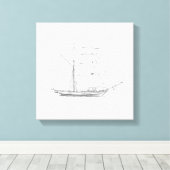 Zeilboot met  zeilboot canvas afdruk (Insitu (Houten vloer))