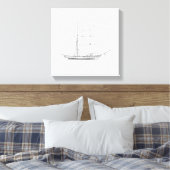 Zeilboot met  zeilboot canvas afdruk (Insitu (Slaapkamer))