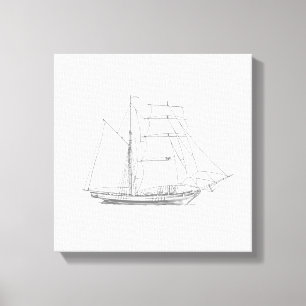 Zeilboot met  zeilboot canvas afdruk