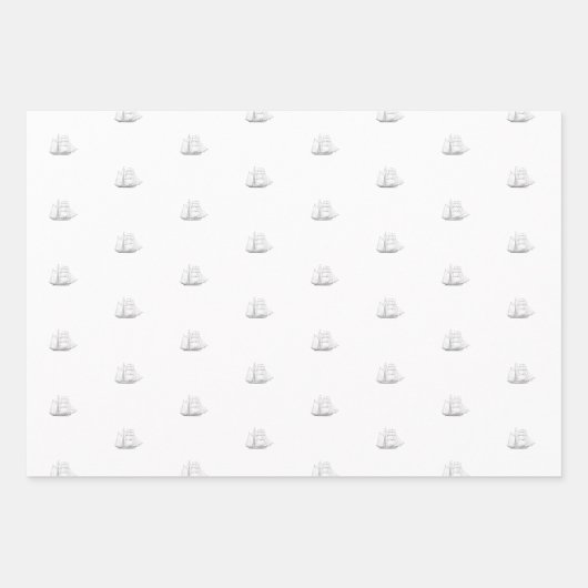 Zeilboot met  zeilboot inpakpapier vel (Voorkant 3)