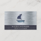 zeilboot | Metallic textuur achtergrond Visitekaartje (Voorkant)